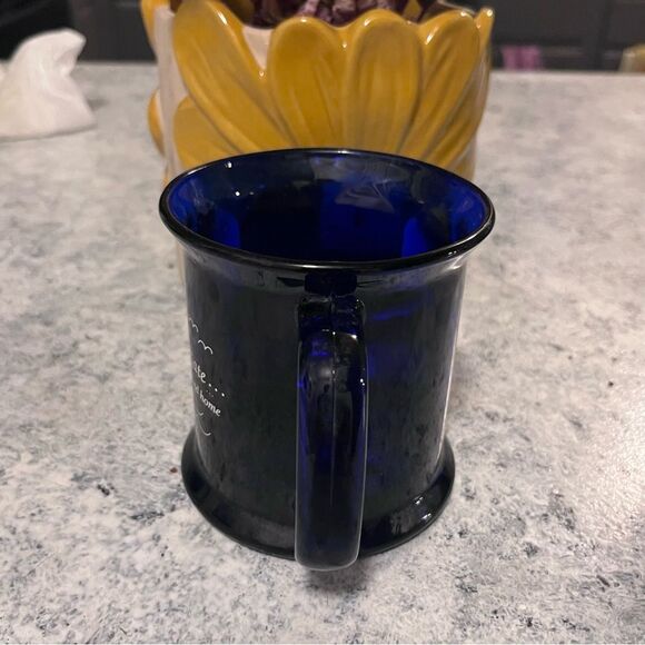 Cobalt blue eight panel promotional coffee mug vintage made in USA - Picture 3 of 8